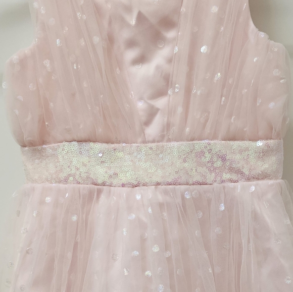 Girls Light pink polkadot sequin dress size 7 - Picture 4 of 4